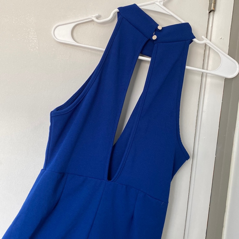 Jumpsuit bodycon royal blue FASHION NOVA size 4